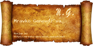 Mravko Genovéva névjegykártya